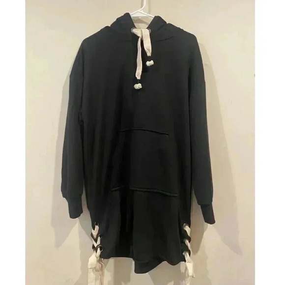 Azalea Black Sweater Dress With Hood - Picture 3 of 4